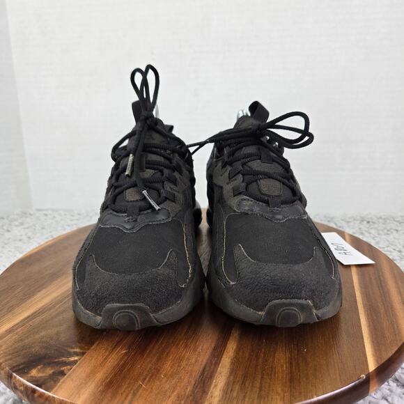 Nike Air Max 270 React Triple Black GS Gym Athletic Sneakers Kids 5y BQ0103-004 - Picture 4 of 11